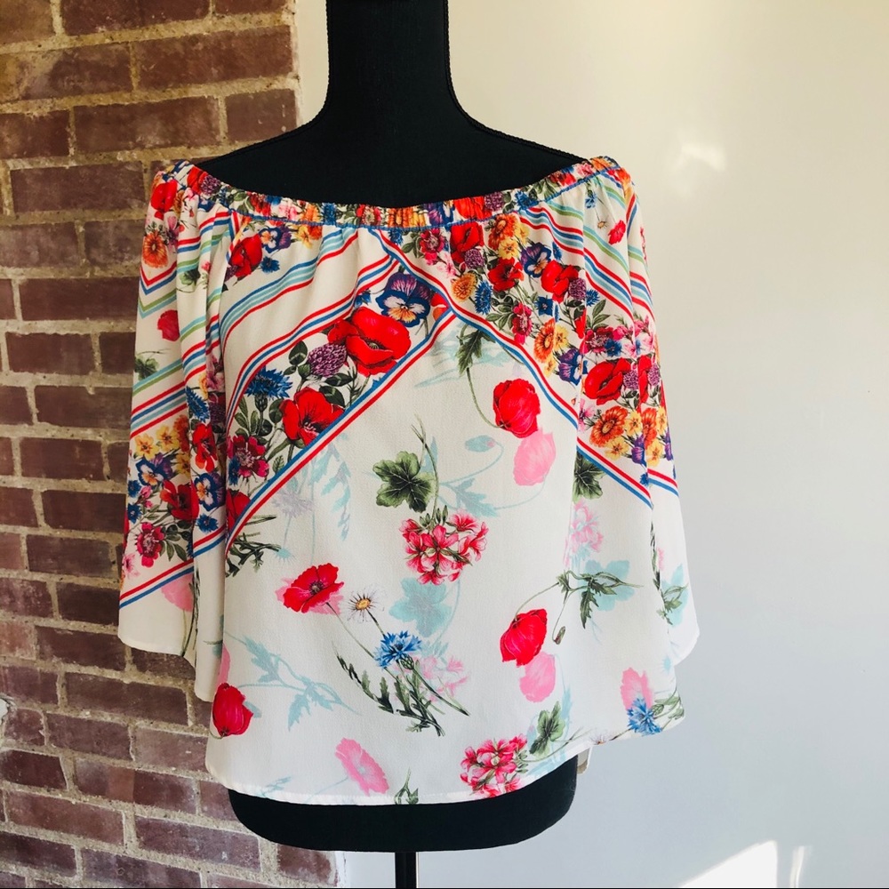 Jealous Tomato Off the Shoulder Boho top Sz M EUC